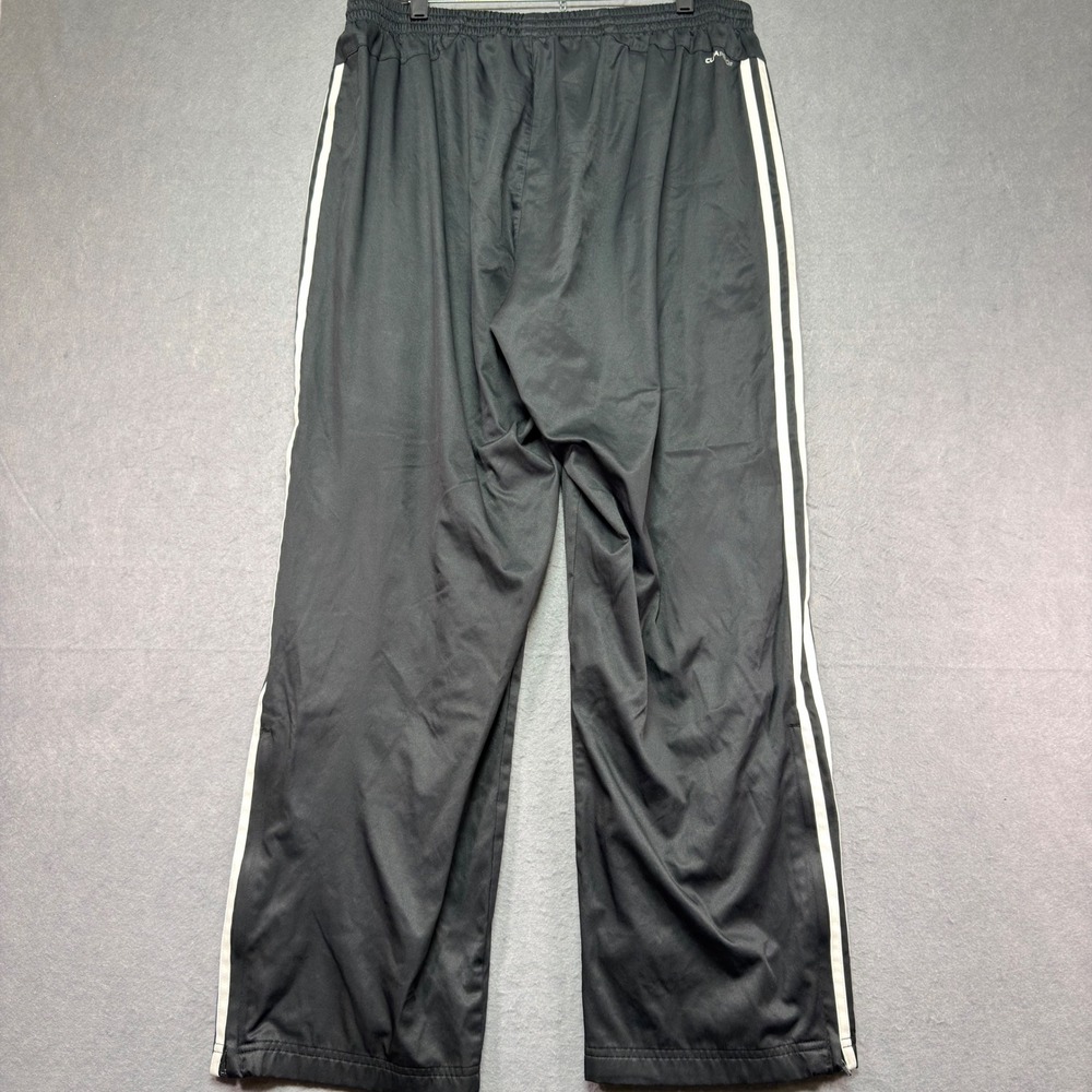 Adidas Men 2XL Black ClimaProof Climalite Track Pants Mesh Lined 3-Stripe Zipper